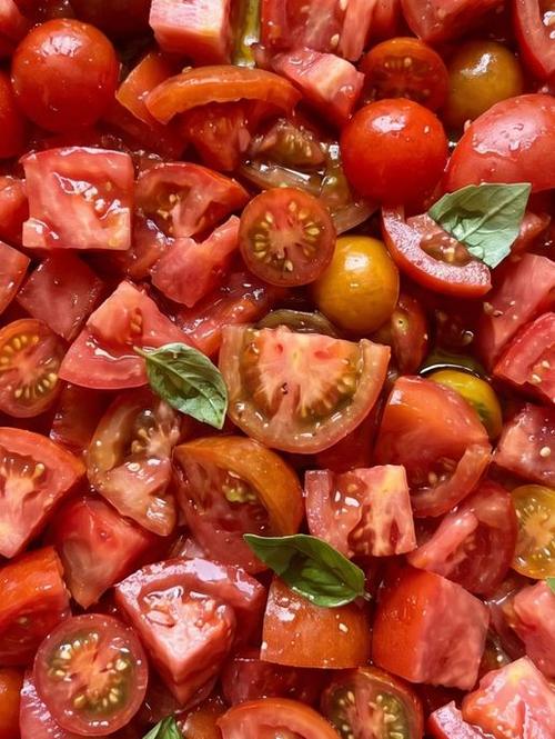 Freshly chopped tomatoes
